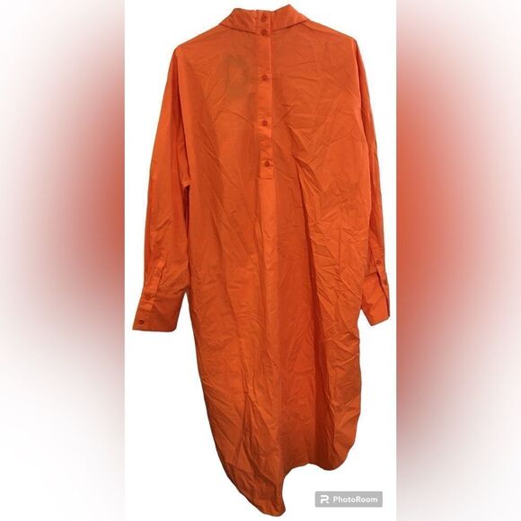 ✨Fashion Nova True Friends Oversized Sz Medium Shirt - Orange✨ - Picture 9 of 11